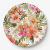 Farbiges hawaiisches Muster ID1092 Pappteller (Vorderseite)