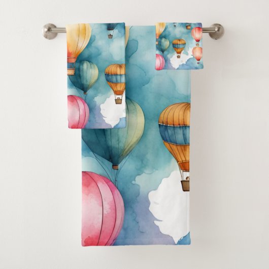 Farbiges Heißluftballonmuster Badhandtuch Set (Insitu)