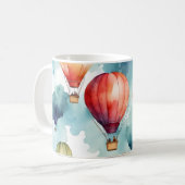 Farbiges Heißluftballonmuster Kaffeetasse (Vorderseite Links)
