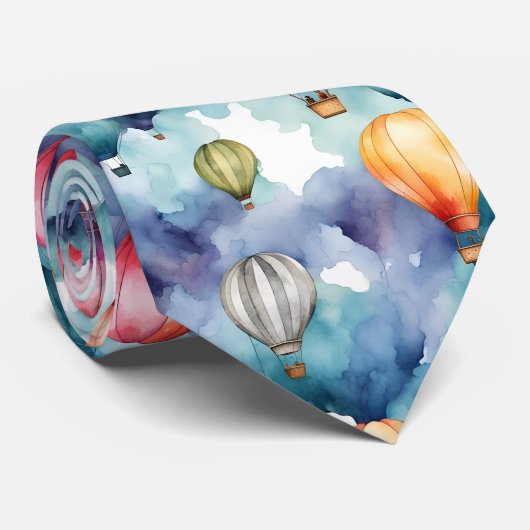 Farbiges Heißluftballonmuster Krawatte (Gerollt)