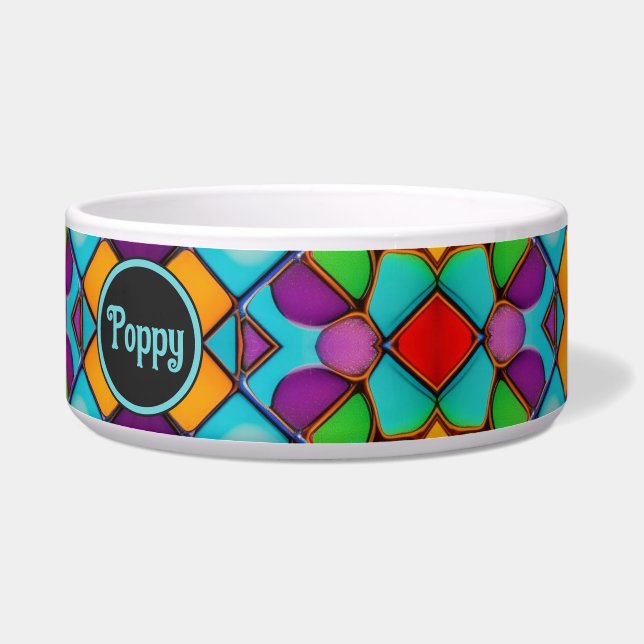 Farbiges, helles Fenster mit Namen Napf (Rechts)