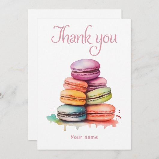 Farbiges, helles Macaroon-Brautparty Dankeskarte (Vorne/Hinten)