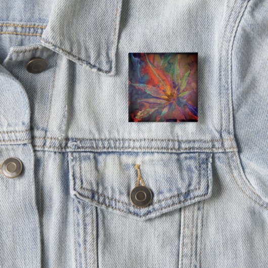 Farbiges Herbst-Blatt-Druck-Kunst-Pinback Button (Beispiel)
