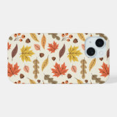 Farbiges Herbstlaub Fall Muster iPhone 15 Hülle (Rückseite (Horizontal))