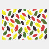 Farbiges Herbstleaf-Muster Geschenkpapier Set (Vorderseite 3)