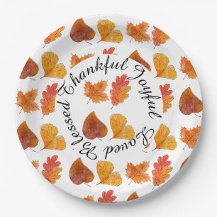 Farbiges Herbstleaves Foliage Celebration Party Pappteller