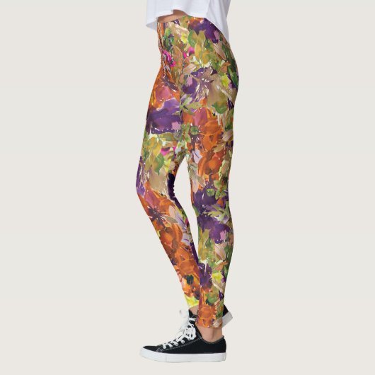 Farbiges Herbstmuster Leggings (Links)