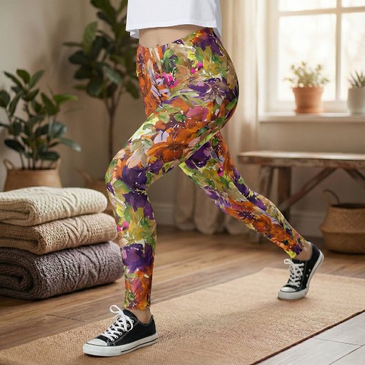 Farbiges Herbstmuster Leggings