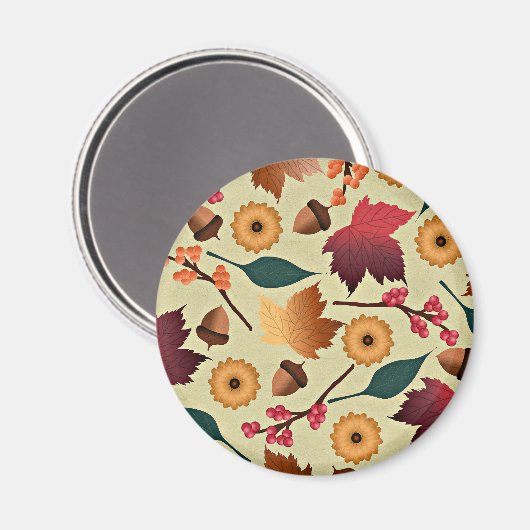 Farbiges Herbstmuster Magnet (Vorderseite/Rückseite)