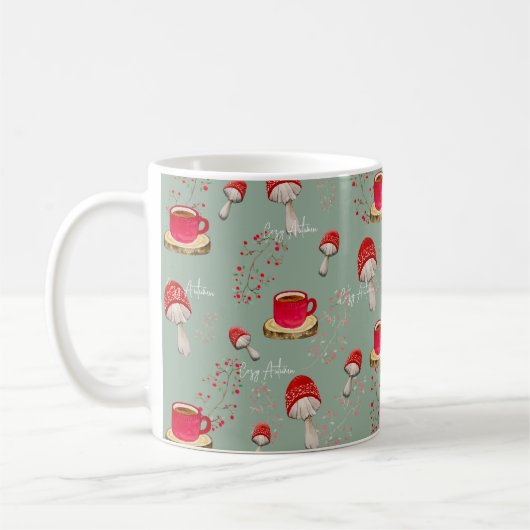 Farbiges Herbstwasserfarbmuster Kaffeetasse (Links)