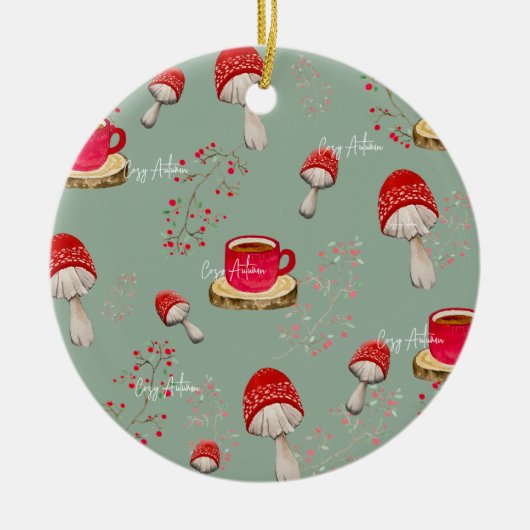 Farbiges Herbstwasserfarbmuster Keramik Ornament (Vorne)