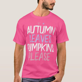 Farbiges Herz Funny Herbst Blätter Pumpkins Bitte T-Shirt
