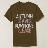 Farbiges Herz Funny Herbst Blätter Pumpkins Bitte T-Shirt (Design vorne)