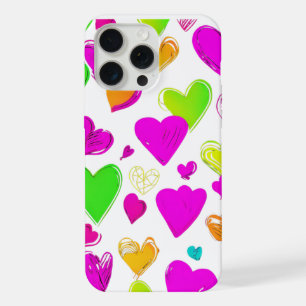 Farbiges Herz Muster Handyhülle Cute Vibrant L iPhone 15 Pro Max Hülle