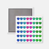 Farbiges Herz Muster Herz Steine Magnet (Vorderseite/Rückseite)