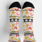 Farbiges Herz- Name Nummer Socken (Oben)