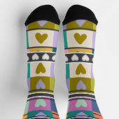 Farbiges Herz- Name Nummer Socken (Oben)