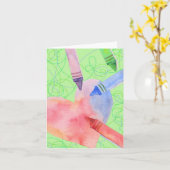 Farbiges Herz - Note Card Karte (Gelbe Blume)