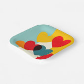 Farbiges Herz-Papierplatten Pappteller (Gewinkelt)