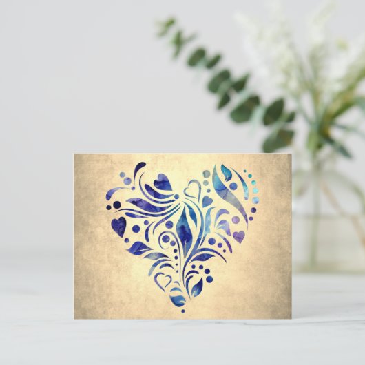 Farbiges Herz Postkarte (Stehend Vorderseite)