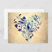 Farbiges Herz Postkarte (Vorne/Hinten)