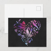 Farbiges Herz Postkarte (Vorne/Hinten)