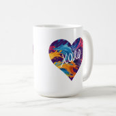 Farbiges Herz XOXO- Kaffeetasse (VorderseiteRechts)