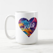 Farbiges Herz XOXO- Kaffeetasse (Links)