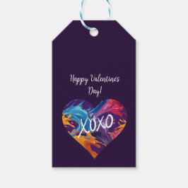 Farbiges Herz XOXO-Lila- Geschenkanhänger