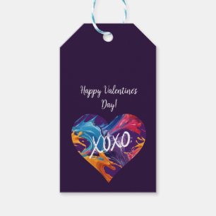 Farbiges Herz XOXO-Lila- Geschenkanhänger
