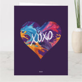 Farbiges Herz XOXO-Lila- Karte (Rückseite)