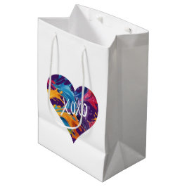 Farbiges Herz XOXO- Mittlere Geschenktüte