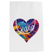 Farbiges Herz XOXO- Mittlere Geschenktüte (Vorderseite)