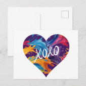 Farbiges Herz XOXO- Postkarte (Vorne/Hinten)
