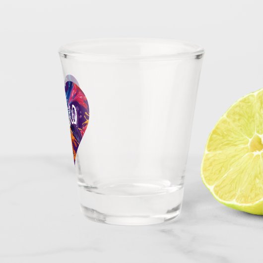 Farbiges Herz XOXO- Schnapsglas (Rechts)