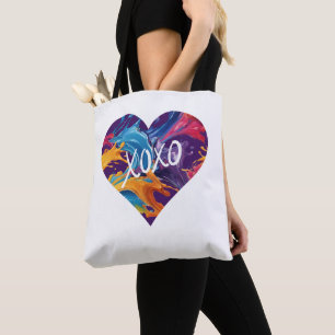 Farbiges Herz XOXO- Tasche