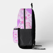 Farbiges Herzmuster Anfangsbuchstabe Monogramm Bedruckter Rucksack (Rechts)