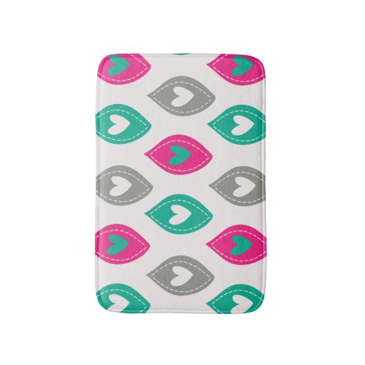 Farbiges Herzmuster Badematte (Vorderseite Vertikal)