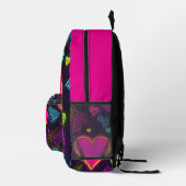 Farbiges Herzmuster Bedruckter Rucksack (Rechts)