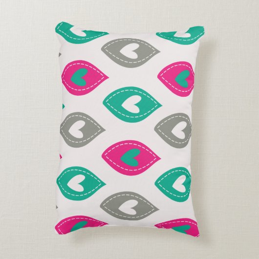 Farbiges Herzmuster Dekokissen (Rückseite(Vertikal))