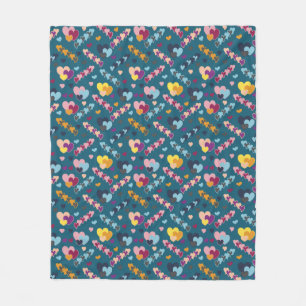 Farbiges Herzmuster Fleecedecke