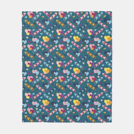 Farbiges Herzmuster Fleecedecke (Vorderseite)