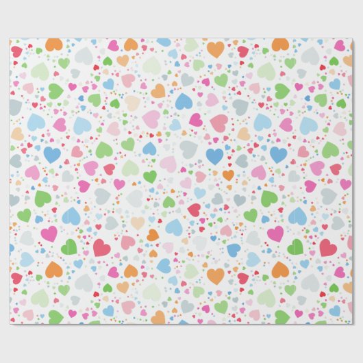Farbiges Herzmuster Geschenkpapier (Flach)