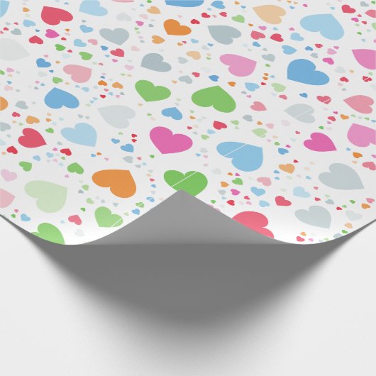 Farbiges Herzmuster Geschenkpapier (Ecke)