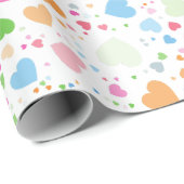 Farbiges Herzmuster Geschenkpapier (Rolleneckpunkt)