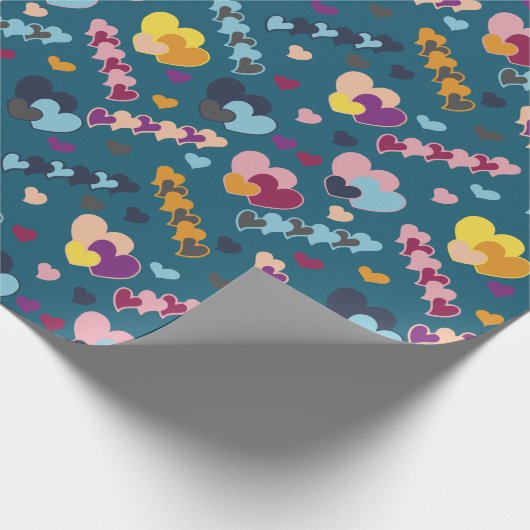 Farbiges Herzmuster Geschenkpapier (Ecke)