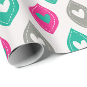 Farbiges Herzmuster Geschenkpapier (Rolleneckpunkt)