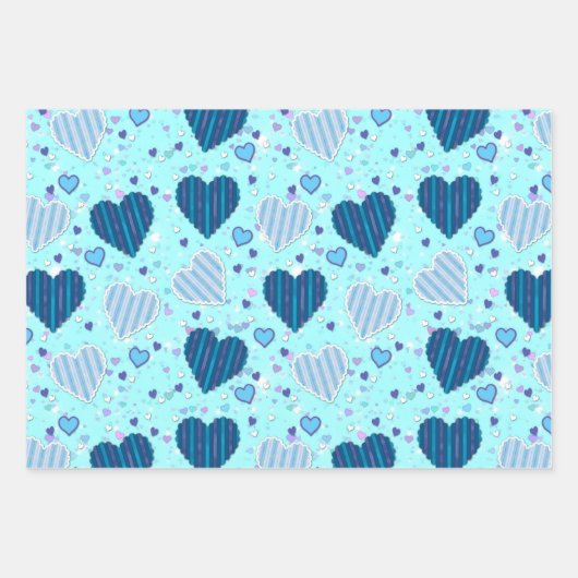 Farbiges Herzmuster Geschenkpapier Set (Vorderseite 2)