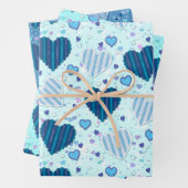 Farbiges Herzmuster Geschenkpapier Set (Beispiel)