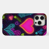 Farbiges Herzmuster iPhone Hülle (Rückseite (Horizontal))